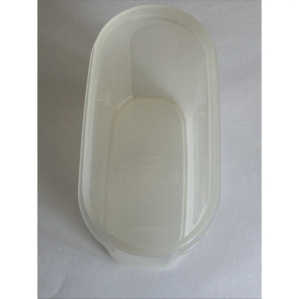 Vintage Tupperware Modular mate 4 3/4 Cup 1612-13 Clear Plastic 1616-20 Blue Lid